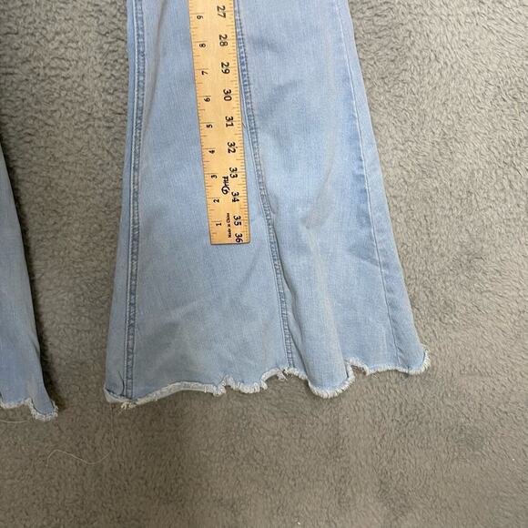 Forever 21 light wash twisted seam high waisted bell bottom denim jeans retro 29 - Picture 9 of 11